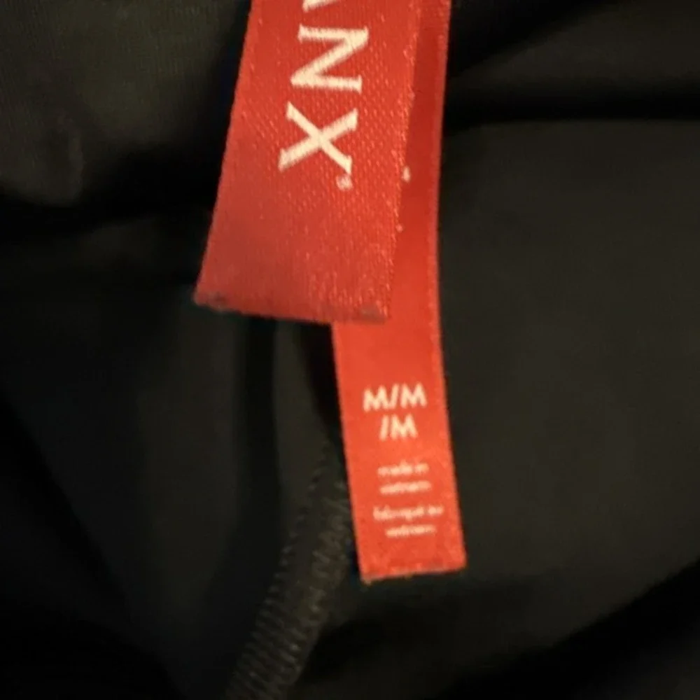 Spanx‎ Black Faux Leather Leggings Size M Black Shimmer Shiny Stretch Classic